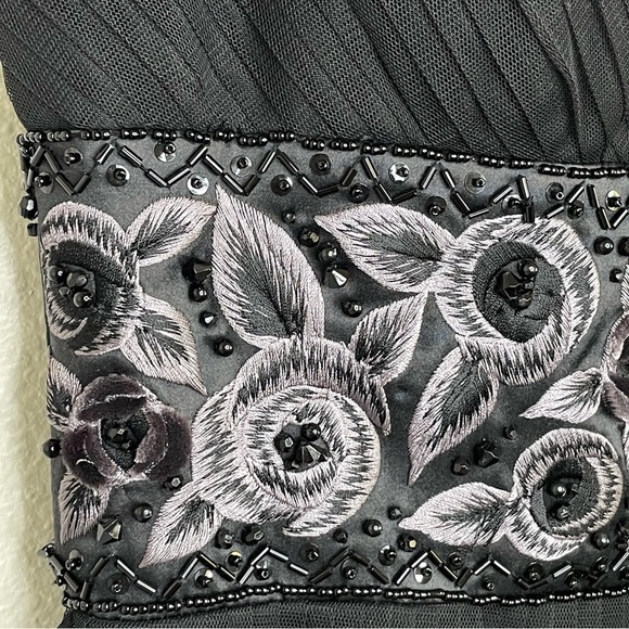 Sue Wong Nocturne Vintage 90s Embroidered Bead Detail Fairy Goth Halter Dress 6 - Picture 8 of 16